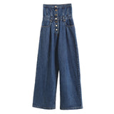 Women Jeans Loose High Waist Straight Mopping Pants