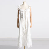 Bohemian Dress Dignified Hollow Embroidered Strap Long Dress