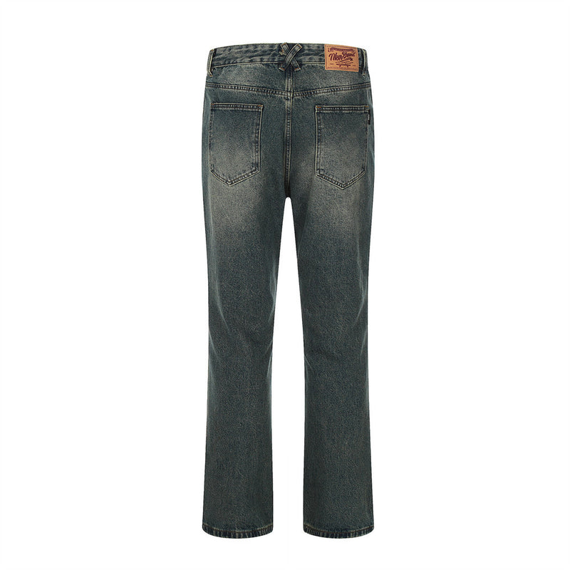 Men Jeans Loose Hole Old Leisure