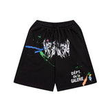 Gallery Dept Shorts Hand Painted Splash Ink Graffiti Alphabet Casual Shorts