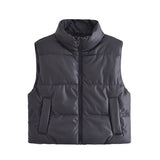 Women Cotton Coat Casual Faux Leather Vest