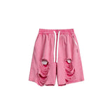 Unisex Shorts Ripped Denim Shorts Loose Summer