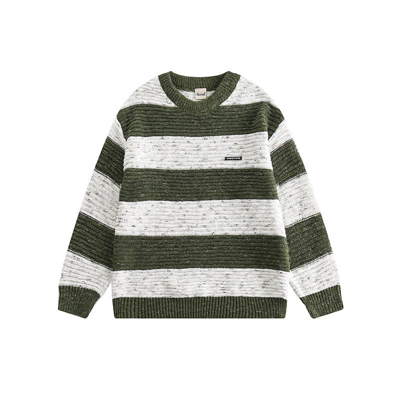 Women Sweater City Boy Striped Knitted Sweater College