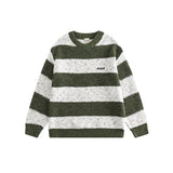 Women Sweater City Boy Striped Knitted Sweater College
