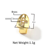 Grillz Micro Zircon Cross Single Tooth Gold Braces Spectrum