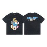 Gallery Dept T-Shirt Letter Pattern Washed Old Short Sleeve T-Shirt