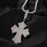 Jewelry Cross Pendant Copper Set Zircon Full Diamond Necklace Crosses Egypt Pieces Jesus Pieces