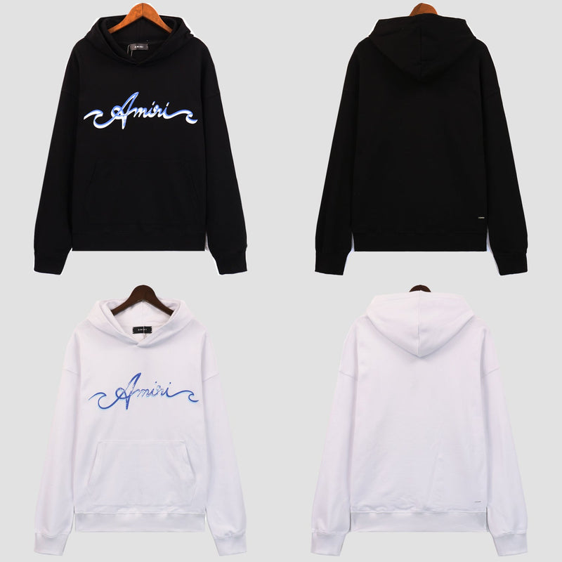Amiri Hoodie gradual change letter pattern pullover hooded sweater men and women
