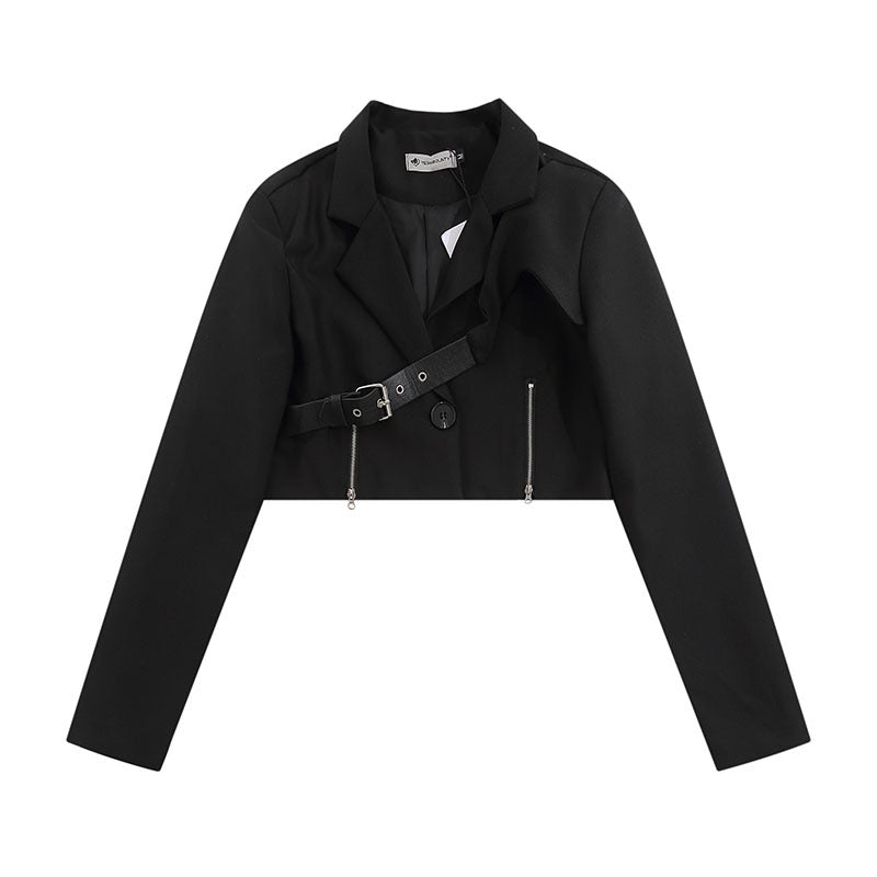 Women Jackets Suit Locomotive Style Belt Outer Wear