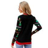 Black Christmas Sweater Christmas Sweater Embroidered Sequins Long Sleeve Sweater Loose