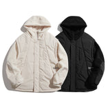 Unisex Coat Stitching Lamb Wool Warm and Loose Cotton-Padded Coat