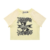 Men T-Shirt Summer Retro Patchwork Top