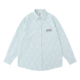 Men Long Sleeved T Shirt Pinstripe Long Sleeve Shirt Men Spring and Autumn Patchwork Shirt Loose Casual
