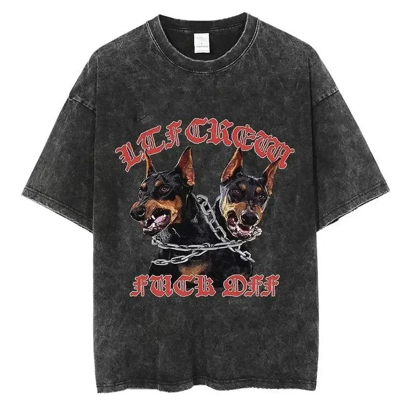 Rottweiler Doberman Retro Graphic Men's Tee Shirt Vintage