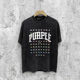 Purple Brand Distressed T Shirts Short Sleeve