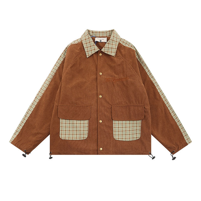 Men Coat Workwear Jacket Retro Lapels
