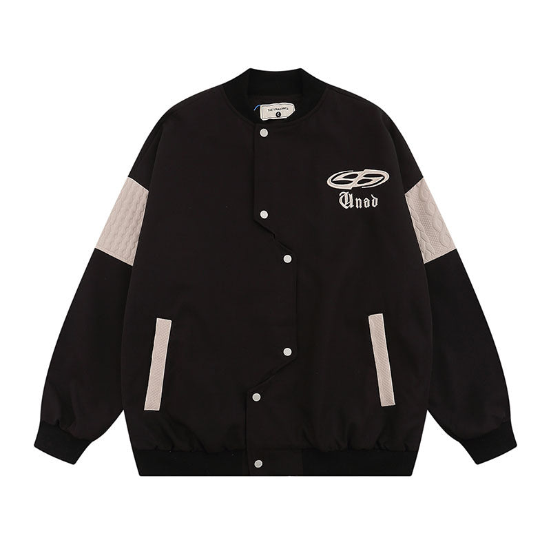 Women Jackets College Style Color Blocking Baseball Uniform