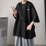 Men T Shirt Wave Pattern Short Loose Summer