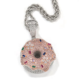 Jewelry Diamond Colored Donut Pendant Necklace ins St. Valentine's Royalty Angel Pieces
