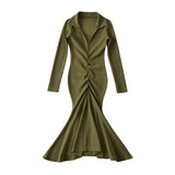 Women Dresses Sexy Fishtail Pleated Dress