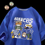 Men T Shirt Summer Loose Cotton Heavy All-Match American Retro