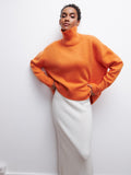 Women Work Business Casual Sweats Loose Turtleneck Sweater