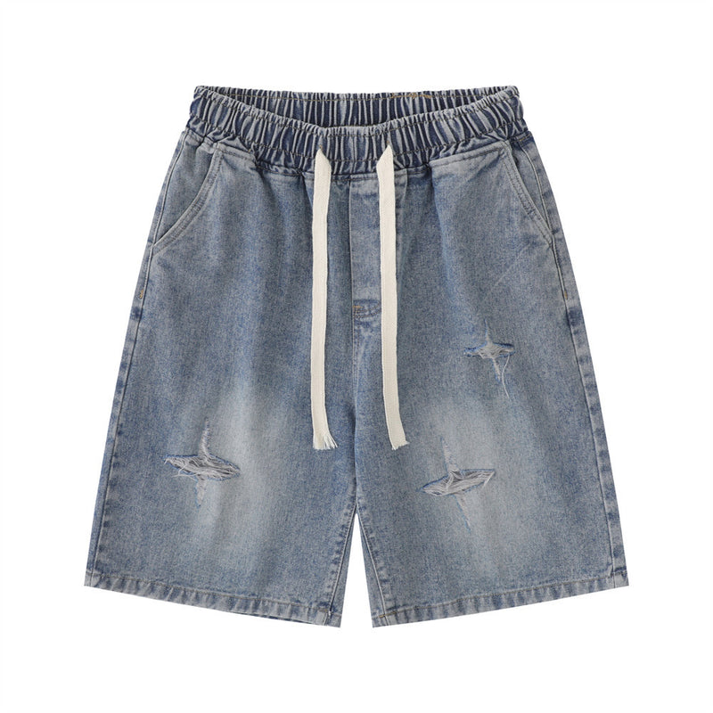Men Shorts Cross XINGX Cut-out Denim Shorts