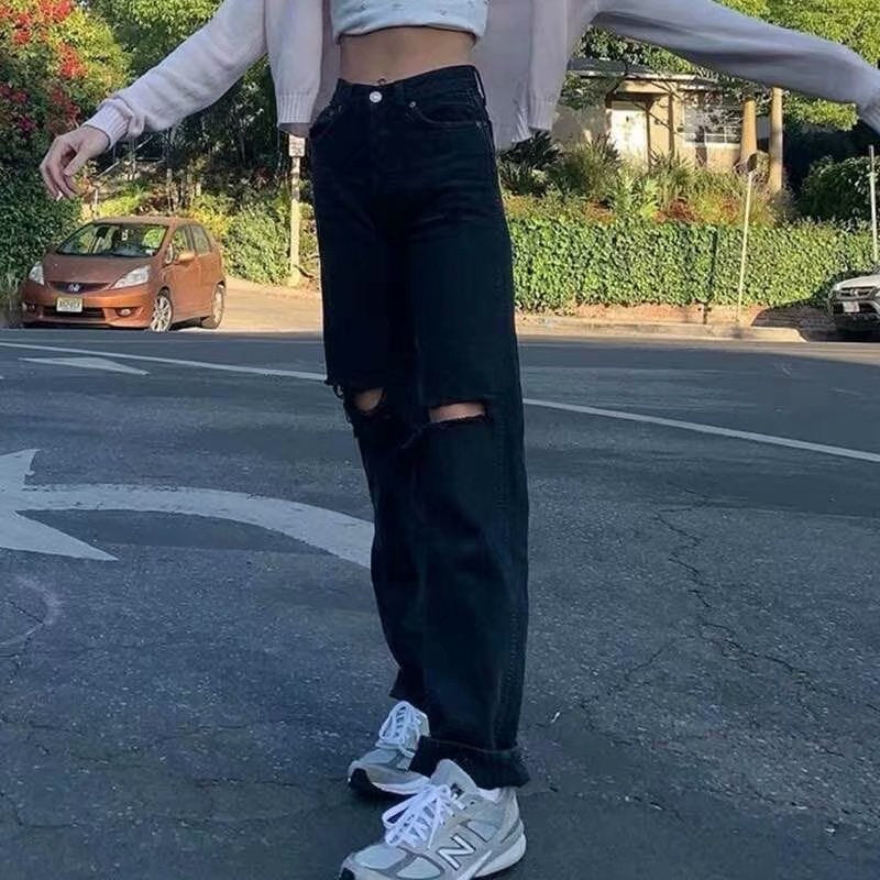Women Jeans Ripped Trendy Fashion Jeans