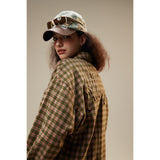 Unisex Shirt Flannel Loose Long Sleeve Plaid Shirt