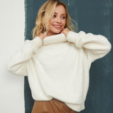 Women Work Business Casual Sweats Knitted Mink-like Loose Turtleneck Sweater