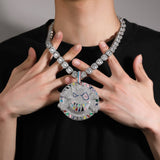 Jewelry Necklace Hip Hop Micro Zircon Metal Wind rapper Dog Tags Spectrum