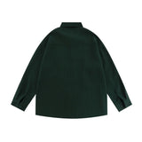 Men Long Sleeved T Shirt Embroidered Long Sleeve Shirt Boys Loose Casual Jacket Lapel Shirt Ins