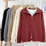 Women Knitted Cardigan Vintage Loose Sweater