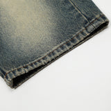 Men Jeans Gradient Color Yellow Mud Color Loose