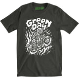 Green Day T Shirt Rock Punk Moto Skeleton