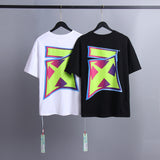 Ow T Shirts Graffiti Arrow Print Men and Women