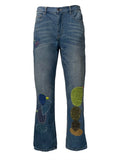 Kapital Jeans Pingtian Hehong Ins Style Cactus Embroidery Loose Oversized Jeans