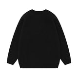 Women Sweater Contrast Color Jacquard Knitted Couple Sweater