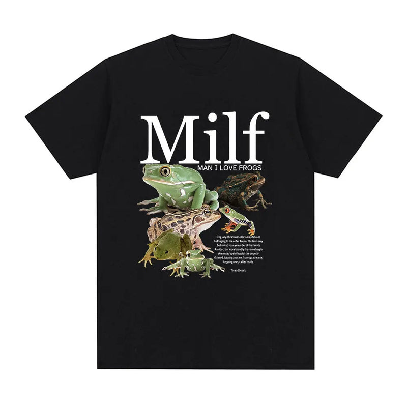 MILF Man I Love Frogs T Shirt Funny Frog Amphibian Lovers