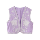 Women Vest Casual Vest Embroidery