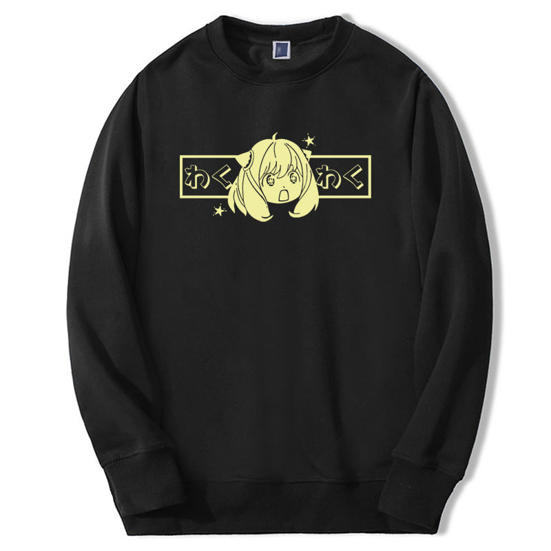 Kawaii Anya Spy X Family Anime Mens Sweatshirt Hoodies Carto
