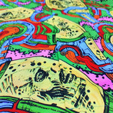 GUILTYPARTIES TIGER 24ss sci-fi graffiti, rayon casual, Hawaiian short-sleeved shirt