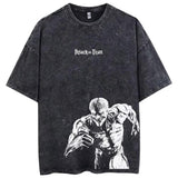 Washed Anime Attack on Titan T-Shirt Hip Hop Streetwear