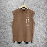 Purple Brand Distressed Tank T Shirts Distressed Sleeveless T-shirt Vest