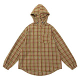 Men Long Sleeved T Shirt Hooded Plaid Shirt Men Spring Autumn Outdoor Sports and Casual Loose Long Sleeve