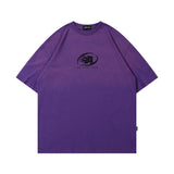 Men T-Shirt Retro Gradient Color Distressed Oversize
