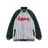Men Cotton Padded Jacket Coat Baseball Uniform Loose Color Contrast Patchwork Pattern Cotton Coat Jacket Coat Winter Menswear