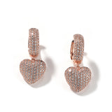 Earrings Hip Hop Zircon Love Shaped Earrings St. Valentine's Royalty