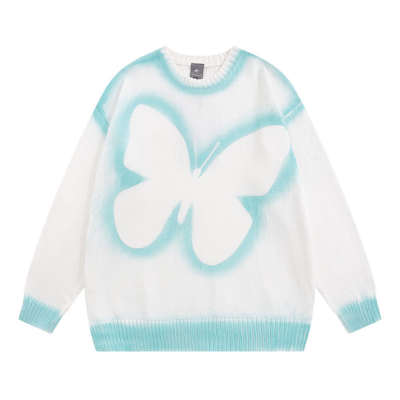 Men Sweater Butterfly Inkjet Graffiti Sweater