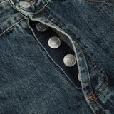 Men Jeans Stitching Trendy Loose Multi-Pocket
